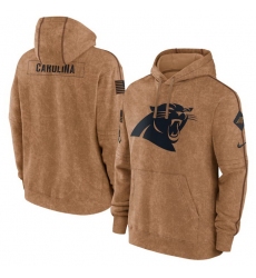 Men Carolina Panthers 2023 Brown Salute To Service Pullover Hoodie