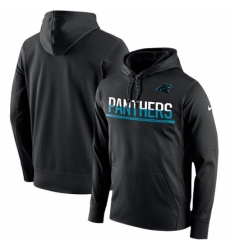 NFL Mens Carolina Panthers Nike Black Sideline Circuit Pullover Performance Hoodie