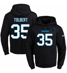 NFL Mens Nike Carolina Panthers 35 Mike Tolbert Black Name Number Pullover Hoodie