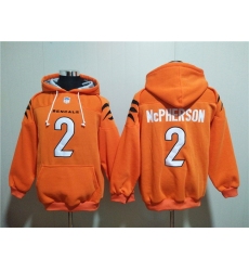 Men Cincinnati Bengals 2 Evan McPherson Orange Pullover Hoodie