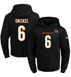 NFL Mens Nike Cincinnati Bengals 6 Jeff Driskel Black Name Number Pullover Hoodie