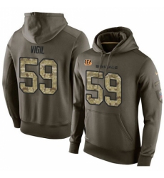 NFL Nike Cincinnati Bengals 59 Nick Vigil Green Salute To Service Mens Pullover Hoodie