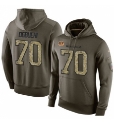 NFL Nike Cincinnati Bengals 70 Cedric Ogbuehi Green Salute To Service Mens Pullover Hoodie