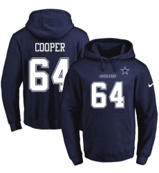 NFL Mens Nike Dallas Cowboys 64 Jonathan Cooper Navy Blue Name Number Pullover Hoodie