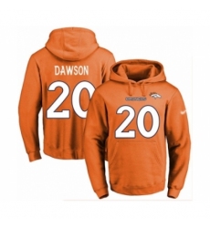 Football Mens Denver Broncos 20 Duke Dawson Orange Name Number Pullover Hoodie