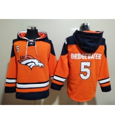 Men Denver Broncos 5 Teddy Bridgewater Stitched Hoodie