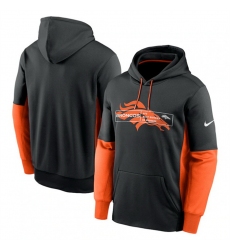 Men Denver Broncos Black Color Block Fleece Performance Pullover Hoodie