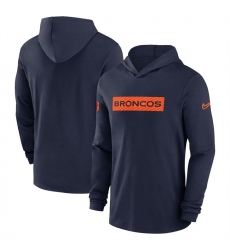 Men Denver Broncos Navy Sideline Performance Hoodie