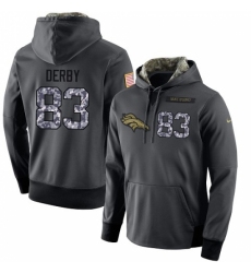 NFL Mens Nike Denver Broncos 83 AJ Derby Stitched Black Anthracite Salute to Service Player Performance Hoodie