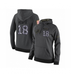 Football Womens Detroit Lions 18 Jermaine Kearse Stitched Black Anthracite Salute to Service Player Performance Hoodie