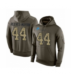 Football Mens Detroit Lions 44 Jalen Reeves Maybin Green Salute To Service Pullover Hoodie