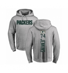 Football Green Bay Packers 74 Elgton Jenkins Ash Backer Hoodie