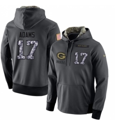 NFL Mens Nike Green Bay Packers 17 Davante Adams Stitched Black Anthracite Salute to Service Player Performance Hoodie