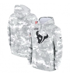 Men Houston Texans 2024 Arctic Camo Salute To Service Club Fleece Pullover Stitched Hoodie