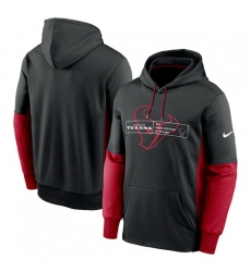 Men Houston Texans Black Color Block Fleece Performance Pullover Hoodie