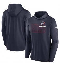 Men Houston Texans Navy Lightweight Performance Hooded Long Sleeve T Shirt