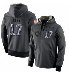 NFL Mens Nike Indianapolis Colts 17 Kamar Aiken Stitched Black Anthracite Salute to Service Player Performance Hoodie