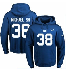 NFL Mens Nike Indianapolis Colts 38 Christine Michael Sr Royal Blue Name Number Pullover Hoodie