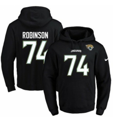 NFL Mens Nike Jacksonville Jaguars 74 Cam Robinson Black Name Number Pullover Hoodie