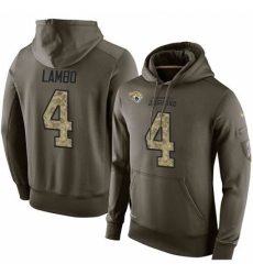 NFL Nike Jacksonville Jaguars 4 Josh Lambo Green Salute To Service Mens Pullover Hoodie