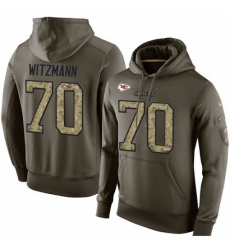 NFL Nike Kansas City Chiefs 70 Bryan Witzmann Green Salute To Service Mens Pullover Hoodie