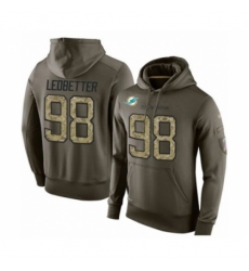 Football Miami Dolphins 98 Jonathan Ledbetter Green Salute To Service Mens Pullover Hoodie