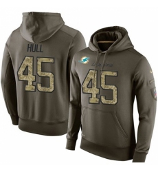 NFL Nike Miami Dolphins 45 Mike Hull Green Salute To Service Mens Pullover Hoodie