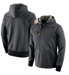 NFL Mens New England Patriots Nike Anthracite Salute to Service Player Performance Hoodie