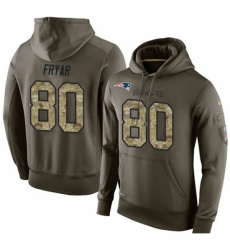 NFL Nike New England Patriots 80 Irving Fryar Green Salute To Service Mens Pullover Hoodie