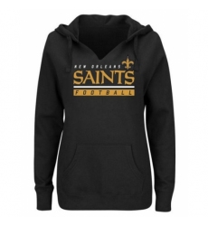 NFL New Orleans Saints Majestic Womens Self Determination Pullover Hoodie Black