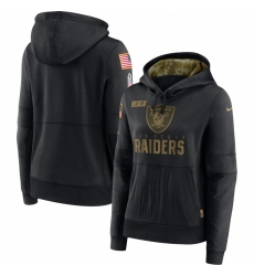 Women Las Vegas Raiders Nike 2020 Salute to Service Performance Pullover Hoodie Black