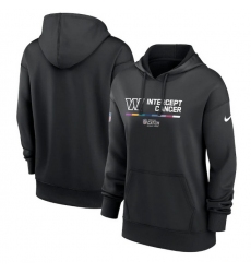 Women Washington Commanders 2022 Black NFL Crucial Catch Therma Performance Pullover Hoodie