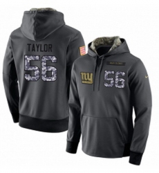 NFL Mens Nike New York Giants 56 Lawrence Taylor Stitched Black Anthracite Salute to Service Player Performance Hoodie