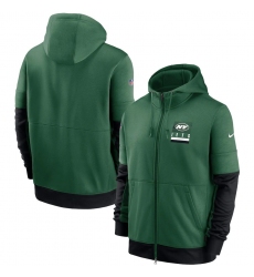 Men New York Jets Nike Sideline Impact Lockup Performance Full Zip Hoodie Green