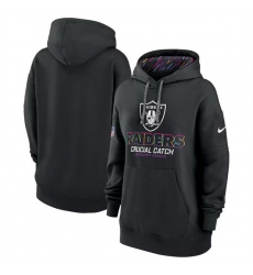 Women Las Vegas Raiders Black 2024 Crucial Catch Club Pullover Hoodie