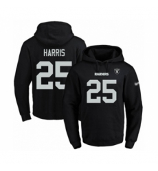 Football Mens Oakland Raiders 25 Erik Harris Black Name Number Pullover Hoodie