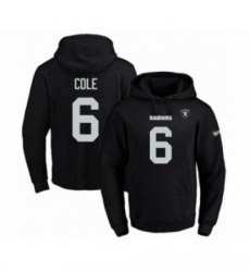 Football Mens Oakland Raiders 6 AJ Cole Black Name Number Pullover Hoodie