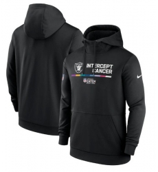 Men Las Vegas Raiders 2022 Black Crucial Catch Therma Performance Pullover Hoodie