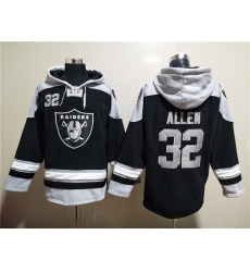 Men Las Vegas Raiders 32 Marcus Allen Black Ageless Must Have Lace Up Pullover Hoodie