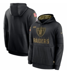 Men Las Vegas Raiders Nike 2020 Salute to Service Sideline Performance Pullover Hoodie Black