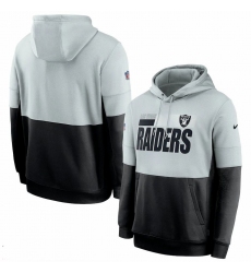 Men Las Vegas Raiders Nike Sideline Impact Lockup Performance Pullover Hoodie Silver Black