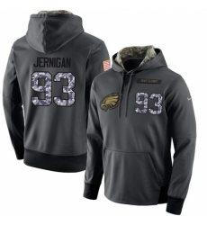 NFL Mens Nike Philadelphia Eagles 93 Timmy Jernigan Stitched Black Anthracite Salute to Service Player Performance Hoodie