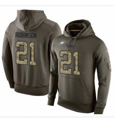 NFL Nike Philadelphia Eagles 21 Patrick Robinson Green Salute To Service Mens Pullover Hoodie