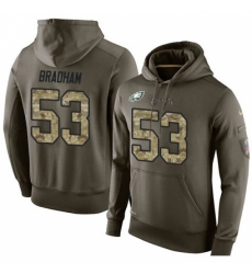 NFL Nike Philadelphia Eagles 53 Nigel Bradham Green Salute To Service Mens Pullover Hoodie