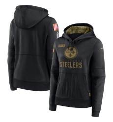 Women Pittsburgh Steelers Nike 2020 Salute to Service Performance Pullover Hoodie Black