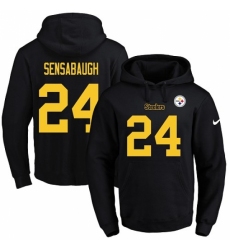 NFL Mens Nike Pittsburgh Steelers 24 Coty Sensabaugh BlackGold No Name Number Pullover Hoodie