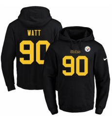 NFL Mens Nike Pittsburgh Steelers 90 T J Watt BlackGold No Name Number Pullover Hoodie