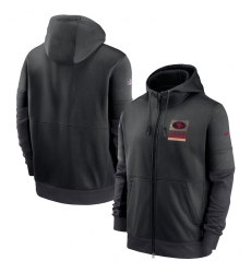 Men San Francisco 49ers Nike Sideline Impact Lockup Performance Full Zip Hoodie Black