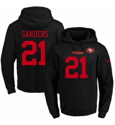 NFL Mens Nike San Francisco 49ers 21 Deion Sanders Black Name Number Pullover Hoodie