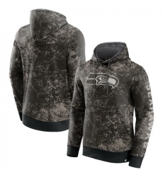 Men Seattle Seahawks Black Gray Blackout Tonal Pullover Hoodie